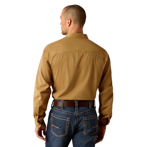 Image of ARIAT Men's Rebar Washed Twill Work Shirt, Rebar Khaki, X-Small
