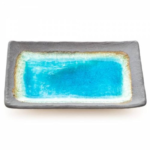 Crackleglaze Azul Placa De Cerámica Japonés De Sushi Y Otros Platos - Esmalte De Color Turquesa