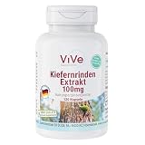 Kiefernrinden Extrakt 100mg - 120 Kapseln - schluckfreundlich - Pinus Pinaster Atlantica - 95% Proanthocyanidine - Hochdosiert - Vegan | Qualität aus Deutschland von ViVe Supplements