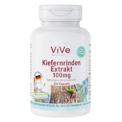 Kiefernrinden Extrakt 100mg - 120 Kapseln - Pinus Pinaster Atlantica - 95{0633c900a5d48c0f3d338790dedea99bb1758d870d472a487dc4f46bd2187542} Proanthocyanidine - Hochdosiert - Vegan | Qualität aus Deutschland von ViVe Supplements Kiefernrinden Extrakt 100mg - 120 Kapseln - Pinus Pinaster Atlantica - 95{0633c900a5d48c0f3d338790dedea99bb1758d870d472a487dc4f46bd2187542} Proanthocyanidine - Hochdosiert - Vegan | Qualität aus Deutschland von ViVe Supplements