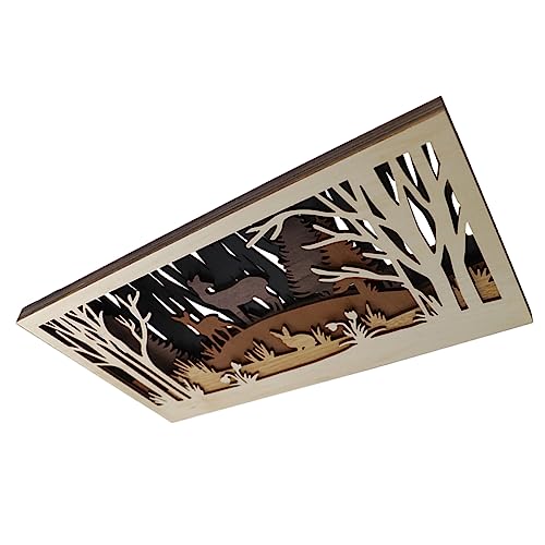 Décoration de forêt en bois sculpté : tableau mural rustique pour salon