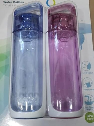 KOR Water Bottles, 750ml/25oz, BPA Free, 2-Pack, Blue and Lavender
