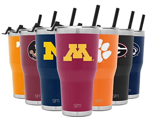Simple Modern Officially Licensed Collegiate Minnesota Golden Gophers Tumbler with Straw and Flip Lid | Insulated Stainless Steel 30oz Thermos | Cruiser Collection | University of Minnesota
