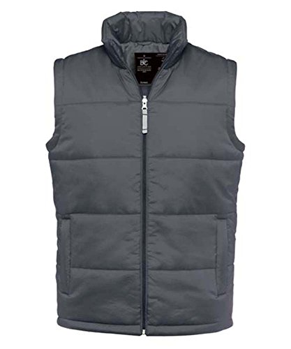 Gilet doudoune anorak sans manches B&C pour homme en taille XL coloris gris foncé