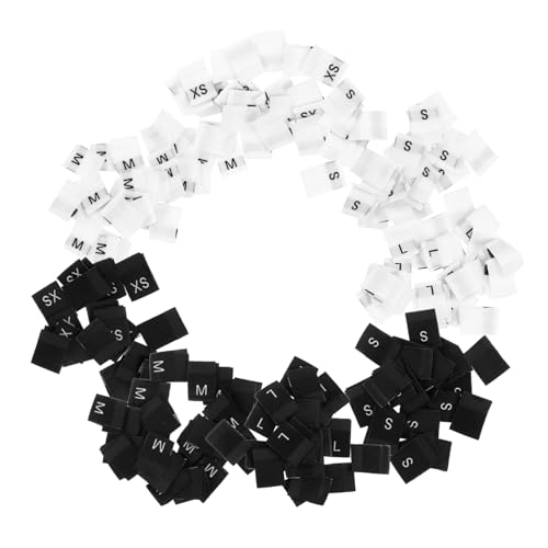 Ipetboom 800 piezas Etiquetas de Tallas para Prendas de Tela Unidades Resistentes al Planchado Vapor Suaves y Cosibles para Vestidos Pantalones Camisas y Blusas con Impresión y Bordes