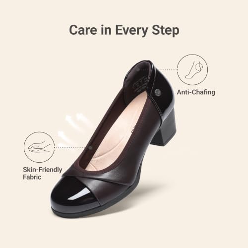 Image of DREAM PAIRS Women's Pumps Low Chunky Arch Support Heels