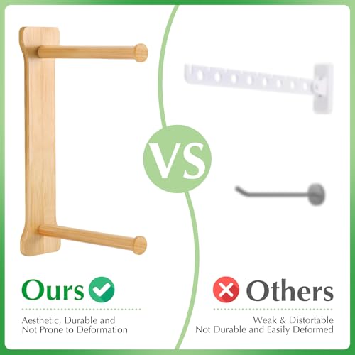 Image of Bamboo Hanger Organizer Stacker，Magnetic Hanger Holder for Laundry Room，(Bamboo)