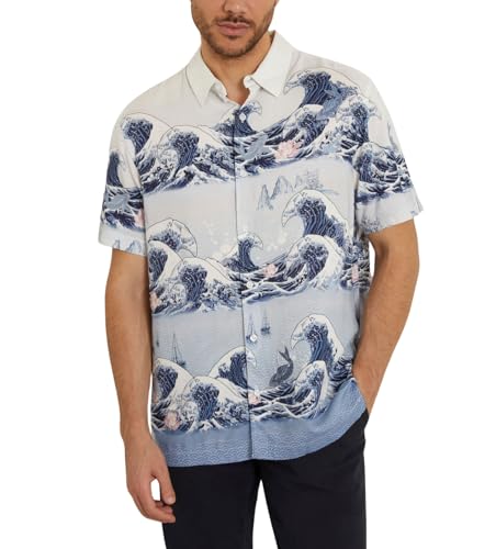 Chemise à manches courtes en rayonne Guess Wave, la mode écoresponsable haut de gamme pour homme