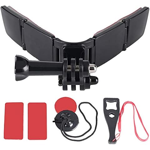 QKOO Motorcycle Helmet Chin Mount Kit for GoPro Hero 13, 12, 11, 10, 9, 8, 7, 6, 5, 4, Session, 3+, 3, 2, 1, Hero (2018), DJI Osmo Action, AKASO, SJCAM, Action Cameras Cover