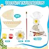 AmazingSpark 12 Sets Paint Your Own Island Princess Party Favors DIY Wood Painting Craft Kit Themed Birthday Party Favors Color Your Own Art Craft Kit Supplies for Tropical Luau Birthday #2