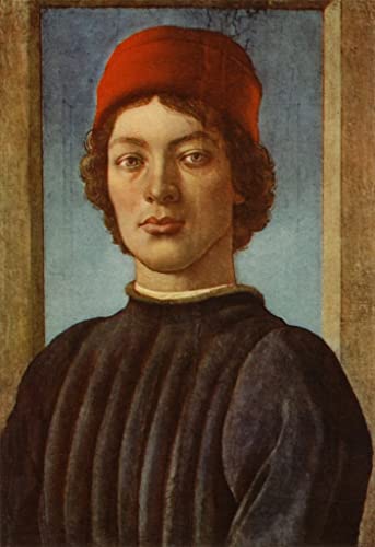 Peinture sur toile Botticelli affiche décoration murale Portrait d'une jeunesse poster 58x90