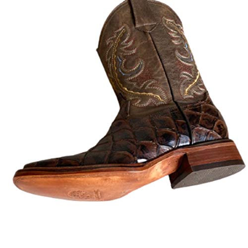 Dona Michi Men Genuine Cowhide Fish Print Cowboy Boots Handcrafted2