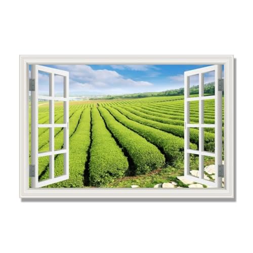 NHLDZYH Marco Interior. Ventana Falsa Decorativa - Cuadro de Lienzo con Paisaje para Interior - Decoración para Hogar, Oficina o Comercio - Listo para Colgar. C163. 30x45cm.