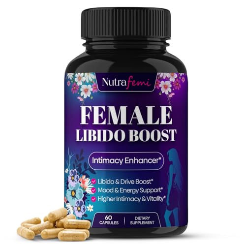 Nutrafemi Fast Acting Highly Effective Libido Booster for Women-Female Libido Booster for Hormonal Balance, Mood & Drive - with Maca Root, Ginseng, Tribulus, Gingko & Ashwagandha - 60 Capsules
