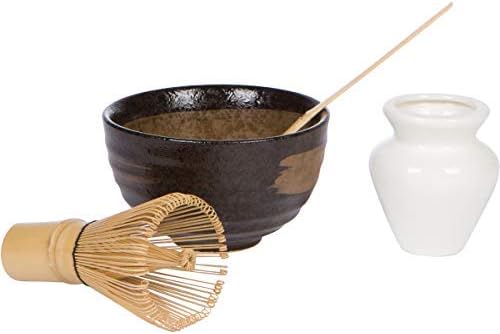 Zephyr Goods Matcha Bowl Set | Matcha Green Tea Powder Accessories 4-Pack | Includes Bowl, Bamboo Whisk, Chasen Holder and Spoon | Japanese Ceremonial Gift Set