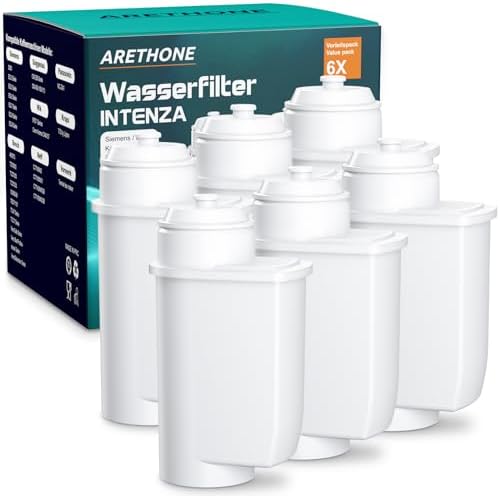 ARETHONE Wasserfilter für Siemens EQ Series, EQ3/EQ5/EQ6/EQ7/EQ9, EQ500, S700, Ersatz Filter für Bosch Vero, TZ70003, TCZ7003, Siemens 3200, Neff C77V60 Series (Pack of 6)