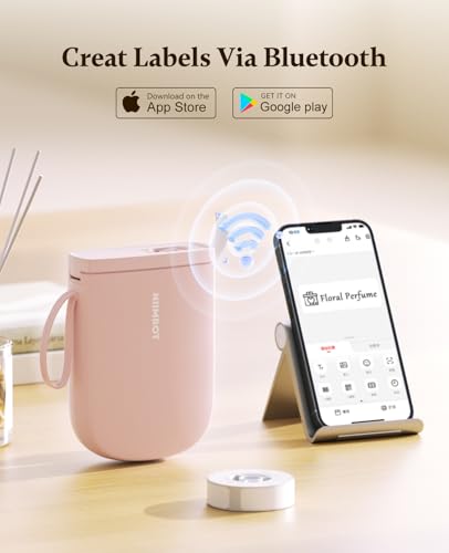 Image of NIIMBOT D11 New Version Label Maker Machine with Tape,300DPI Bluetooth Label Printer, Portable Thermal Printer,Sticker Maker for Organizing Home Office School,Pink