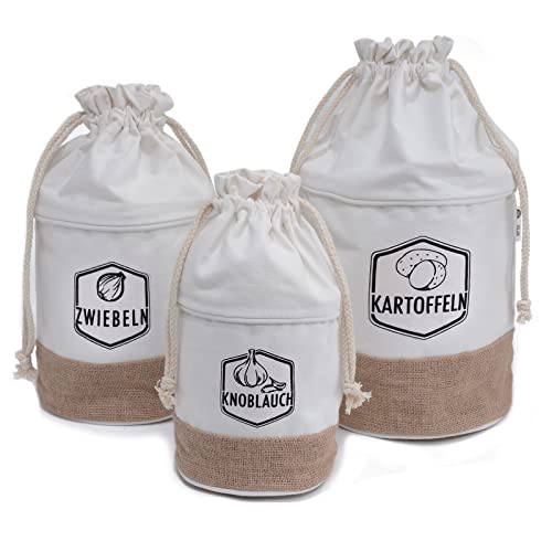 G.a HOMEFAVOR Boîtes De Conservation en Set pour Pommes De Terre, Oignons Et Ail, Sac Aux Pommes De Terre, Aux Oignons Et Aux Ails, Sac Aux Légumes pour Une Longue Conservation Cover