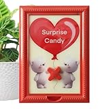 Marco de fotos, dispensador de caramelos, máquina de chicles de Navidad, marco de fotos de de distribución rápida, para frutos secos, postres, chocolate, vacaciones, de cumpleaños