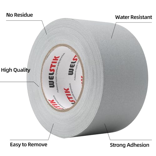 WELSTIK 1 Pack Gaffer Tape Gray, 3" X 60 Yards - 60 Yards Length, Film and TV Shooting, Theater/Stage Production, Automotive Industry, Sports Production, Multi-Purpose