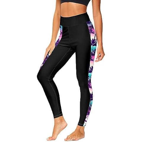 Deerose Swim Pants for Women High Waisted Surf Pants SPF 50+ Water Pants Swim Tights Rash Guard Pants L Cover