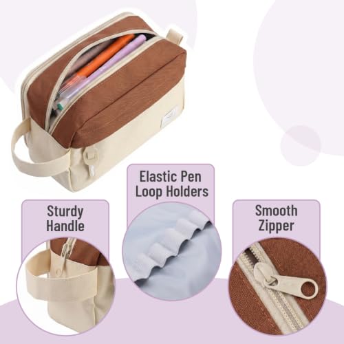 Image of Mr. Pen- High Capacity Pencil Case, Large Pencil Pouch with 3 Compartments and 2 Pockets, Large Pencil Bag with Smooth Zipper, Cute Pencil Case Pouch Organizer, School Supplies for Teens