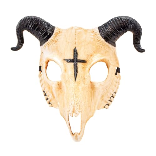 W WIDMANN MILANO Party Fashion   Máscara de diablo, demonio, cabra, Lucifer con cuernos y cruz, Halloween y carnaval