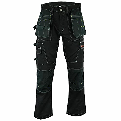 WrightFits Pantalones Cargo Pro Builder de Combate de Seguridad Resistentes con Bolsillos múltiples para Rodilleras con Triple Costura para Hombre 34W / 29L Negro Cover