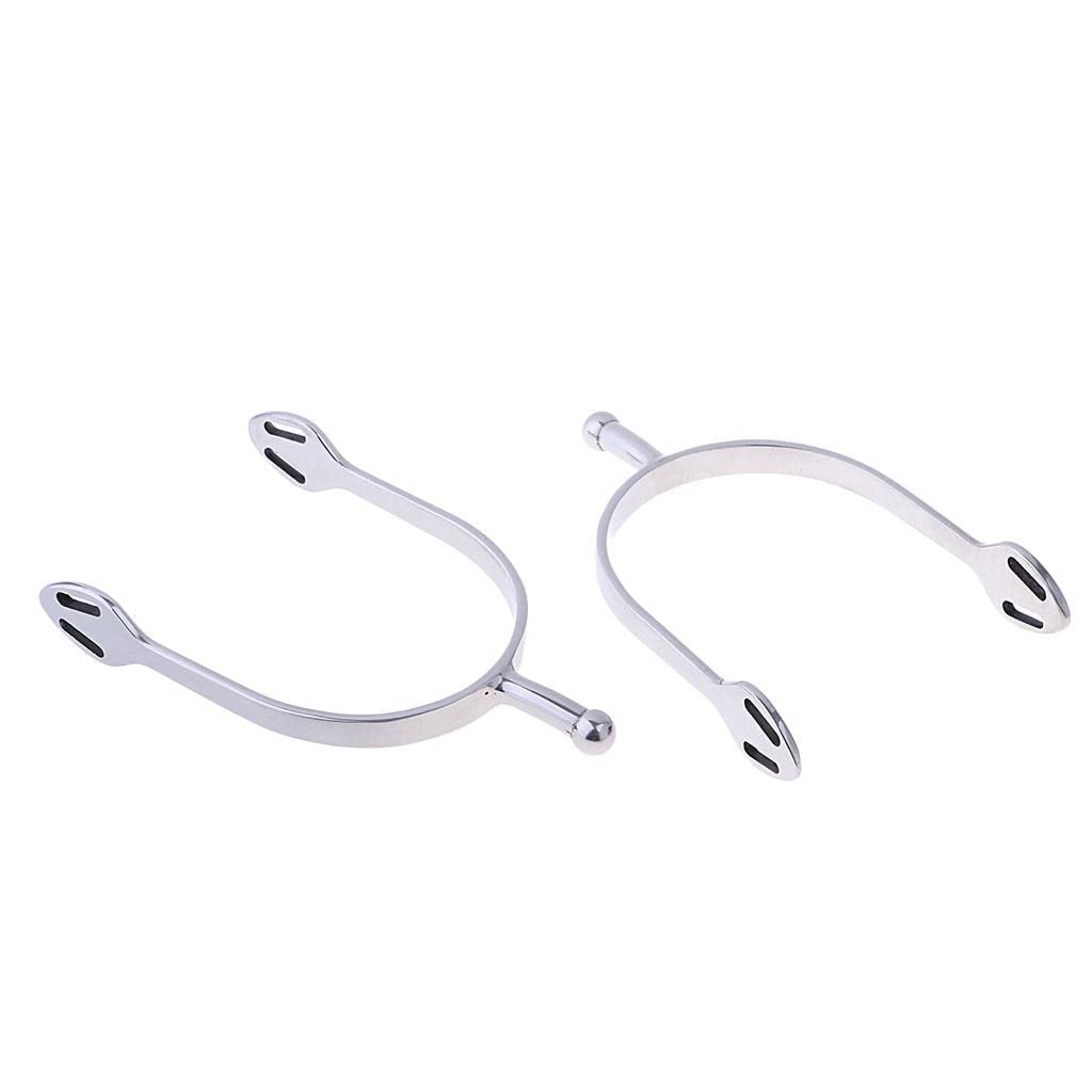 Espuelas ecuestres de acero inoxidable para hombres y mujeres, equitación occidental, 14 x 8 x 2 cm, 1 par