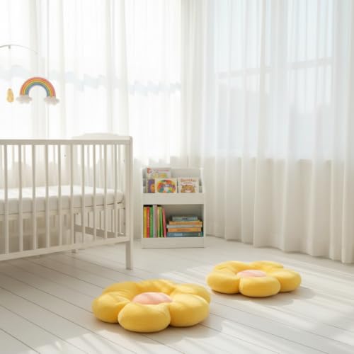 Image of AVSHUB Sunflower Pillow Cushion Filler Throw Pillow 35 cm Set of 2 Cushion Filler Cushion Pillow, Sofa Pillow, Cushions for Bed Decorative Pillow for Sofa Car Office Chair (Yellow)
