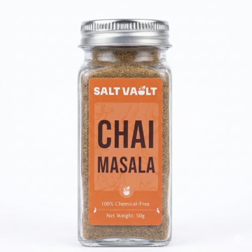 Image of Salt Vault Premium Chai Masala Powder (50g) | 100% Chemical-free, Handpicked, Farm-Sourced Spices | No Preservatives, No Adulteration | Perfect Indian Masala Tea Spice Blend | Antioxidant-Rich Immunity Booster