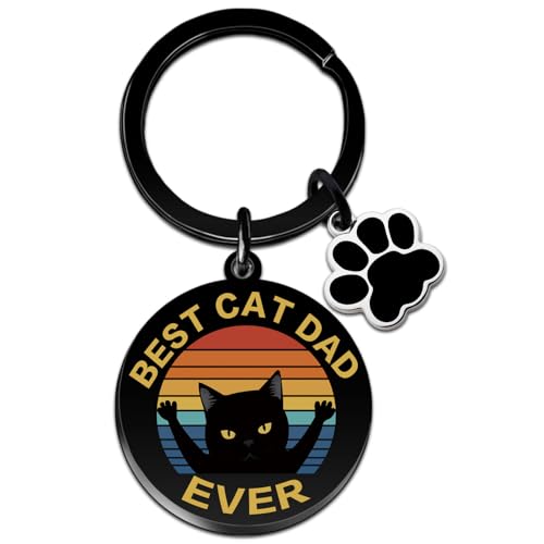 Cat Lover Gifts for Women Men-Cat Mom & Dad Keychain for Pet Love...