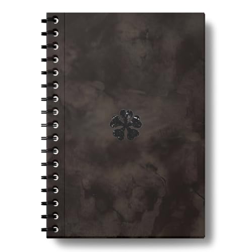 Image of zenithink Black Clover Wiro Journal Notebook | 80 gsm Paper With 350GSM Hard Cover | Unruled | Pages - 160 | A5 Size | Wiro Binding | Versatile for School, Home & Office