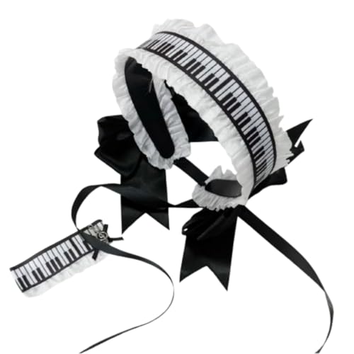 Lolita Headband Piano Key Bow Hair Accessory Coquette Jirai Kei Gothic Kawaii