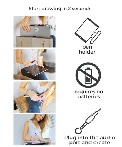Image of SonarPen - Pressure Sensitive Smart Stylus Pen with Palm Rejection and Shortcut Button. Battery-Less. Compatible with Apple iPad /Pro /Mini /iPhone 4s - X /Plus /Max /Android /Chromebook (Black)