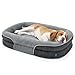 BEDSURE orthopädisches Hundebett Grosse Hunde - 360° ovales Hundesofa mit Rand für große Senioren, wasserdichter & waschbarer Bezug, stützendes ultraweiches Fleece Haustierbett, 89x64x18cm, grau