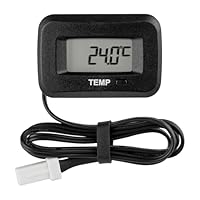 RileyFine TM006 Digitales Thermometer, Schwarz, 46 * 37 * 31 (mm), LCD-Display, maximale Temperatur, Temperaturerinnerung, verwendet für Motorrad, Traktor, ATV, Boot und andere Benzinmotorausrüstungen