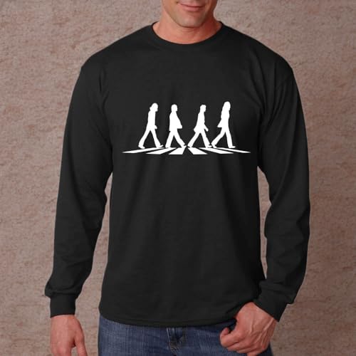 Long Sleeve Abbey Road Tshirt Black Crosswalk Merchandise Memorabilia Vinyl Album Record Iconic T-Shirt Band Pepper CD Men Women Ladies Girls LTS1BWS - Les Beatles, Paul McCartney, John Lennon, RIngo Starr, George Harrison Long Sleeve Abbey Road Tshirt Black Crosswalk Merchandise Memorabilia Vinyl Album Record Iconic T-Shirt Band Pepper CD Men Women Ladies Girls LTS1BWS – Image 5