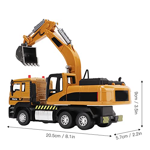 VGEBY Excavator Toy, 1/50 Engineering Excavator Construction Model Toy Alloy Pull Back Construction