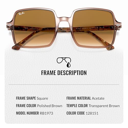 Image of Ray-Ban RB1973 SQUARE II Square Shaped Sunglasses for Women with Official RAYBAN Eyewear Kit