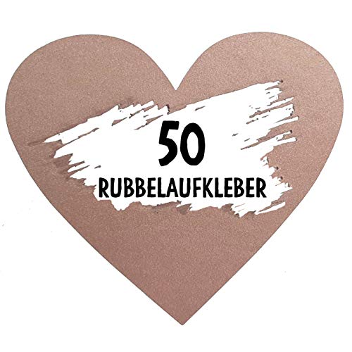 OWLBOOK 50 Rubbel Etiketten Herzen Rosa zum Basteln von Rubbelkarten Rubbellose Überraschungen Gutscheinkarten Einladungen Hochzeit oder Verkündung von Schwangerschaft