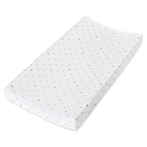 Image of aden + anais Essentials Changing Pad Cover, 100% Cotton Muslin, Super Soft, Breathable, Tailored Snug Fit, Single, Dove