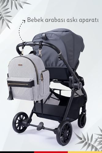 Kinder Baby Zebbra Termal Anne Bebek Bakım Çantası, Siyah - Görsel 7