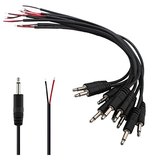 VISSQH 10-Pack Clavija Jack 3.5mm,Cable de Audio Conector 3.5mm,Conector TS Macho 2 Polos Conectores 3.5mm para soldar Mini Jack Estereo con Compatible con PS5 / PS4, Cascos, Altavoz, PC, Móvil