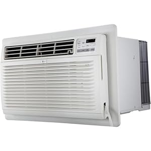 LG 9,800 BTU Through-the-Wall Air Conditioner, Cools 450 Sq.Ft. (18′ x 25′ Room Size), Electronic Control with Remote, 2 Cooling & Fan Speeds, 4-Way Air Deflection, Auto Restart, 230/208V