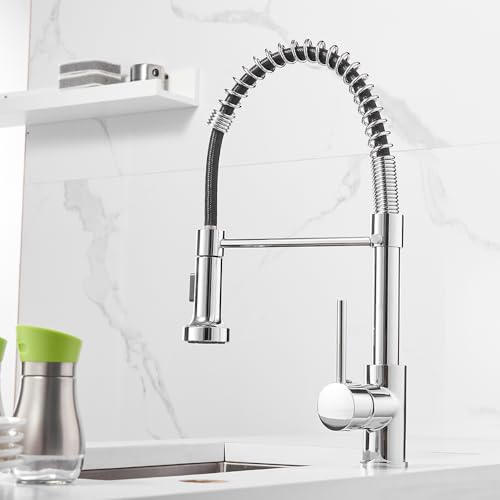 image for OWOFAN Spring Kitchen Sink Faucet Commercial Single Handle Single Leve