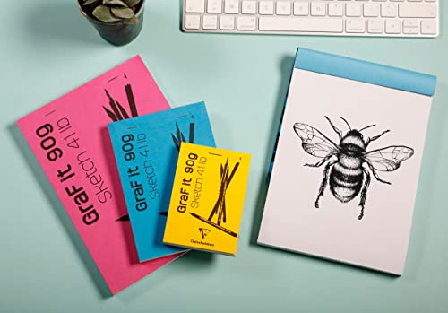 Clairefontaine 96669C Graf'It Stapled Pad, 80 Sheets Plain Sketch Drawing Paper, Detachable Sheets, A6 10.5x14.8 cm 90g - Image 3