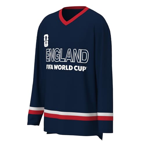 Outerstuff FIFA World Cup 2026 Mens Long Sleeve V-Neck Hockey Jersey,England,Large