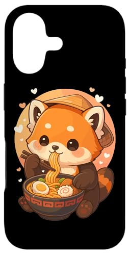 Small Red Panda Eats Ramen Noodles Japanese Vintage Case for iPhone 17