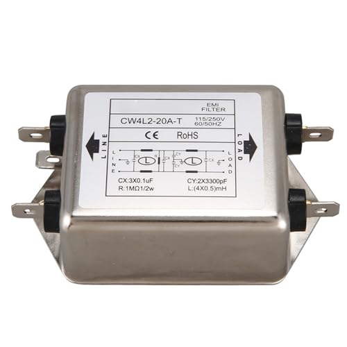 Filtro EMI monofásico CA 115V 250V de 20A para interferencia electromagnética
